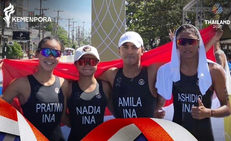 SEA Games 2025 : Tim Triathlon Indonesia  sumbang Emas ke-76